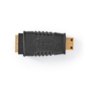 HDMI™-Adapter | HDMI™ Mini-Connector | HDMI™ Female | Verguld | Recht | ABS | Zwart | 1 Stuks | Polybag