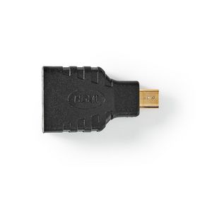 HDMI™ Adapter | HDMI™ Micro Connector | HDMI™ Output | Gold Plated | Straight | ABS | Black | 1 pcs | Polybag
