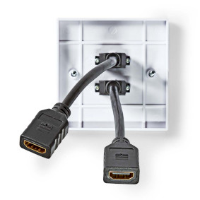 HDMI™ Wall Box 2x HDMI™ Female | 4K@60Hz | HDMI™ Female | Black | 18 Gbps | Gold Plated | Envelope