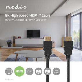 Adaptateur HDMI NEDIS Câble Hdmi 2m Haute Vitesse Premium Ave
