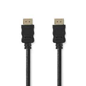 High Speed ​​HDMI ™ kabel med Ethernet | HDMI ™ -kontakt | HDMI ™ -kontakt | 4K@30Hz | ARC | 10.2 Gbps | 10.0 m | Rund | PVC | Sort | Stikkord
