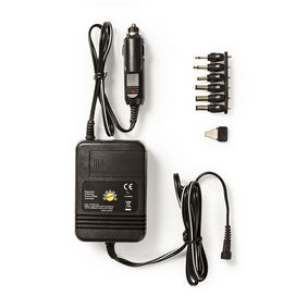 Universal DC Power Adapters | Auto-Adapter | 24 W | Ingangsvoltage: 12 V DC / 24 V DC | 1.5 / 3 / 4.5 / 6 / 7.5 / 9 / 12 V DC | Maximale uitgangsstroom per poort: 2.0 A | Zwart