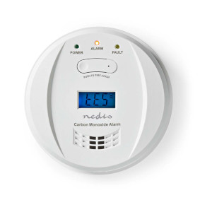 Alarma de Monóxido de Carbono | Alimentado por baterias | Duración de la batería hasta: 5 Años | Con botón de pausa | Con botón de prueba | 85 dB | Blanco