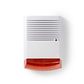 Dummy Security Sirene | IP44 | Batteri | Udendørs | Hvid / Orange