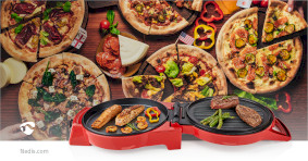 Forno Elettrico Per Pizza 1800W, 12 Pollici / 30 Cm, Alimentazione Pronta E  Spie Luminose, Piastra Riscaldante Antiaderente A Doppia Faccia, Per  Pizze/frittelle/nachos/fajitas/omelette (Bianco) : : Casa e cucina