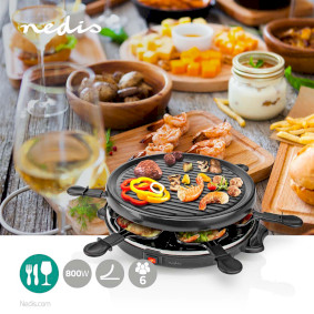 Ijzig ik ontbijt heb vertrouwen Gourmet / Raclette | Grill | 6 Persons | Spatula | Non stick coating | Round
