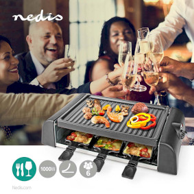 Nedis FCRA210FBK2 - Raclette con accessori 400W/230V