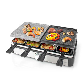 Gourmet / Raclette | Grill / Stone | 8 Persons | Spatula | Temperature setting | Non stick coating | Rectangle