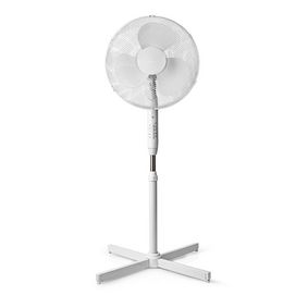 Staande Ventilator | Diameter: 400 mm | 3 Snelheden | Zwenkfunctie | 40 W | Verstelbare hoogte | Uitschakeltimer | Afstandsbediening | Wit