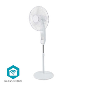 SmartLife Ventilator | Wi-Fi | 400 mm | Verstelbare hoogte | Draait automatisch | 3 Snelheden | Tijdschakelaar | Afstandsbediening | Android™ / IOS | Wit