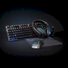 Gaming Combo Kit | 5-in-1 | Tastatur, Headset, Maus und Mauspad | Schwarz | QWERTY | ND-Layout