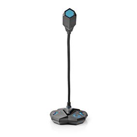 Streamovací a Herní Mikrofon | Pro použití: Notebook / Stolní | USB | Výstupní konektor: 1x 3,5 mm zvukový výstup | Vypínač | Výstup pro sluchátka
