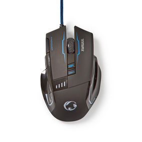 Gaming Mouse | Verdrahtet | 800 / 1600 / 2400 / 4000 dpi | Einstellbar DPI | Anzahl Knöpfe: 8 | Programmierbare Tasten | Rechtshändig | 1.50 m | LED