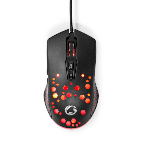 Gaming Mouse | Wired | 800 / 1200 / 2400 / 3200 / 4800 / 7200 dpi | Justerbar DPI | Antall knapper: 7 | Programmerbare knapper | Right-Handed | 1.50 m | RGB