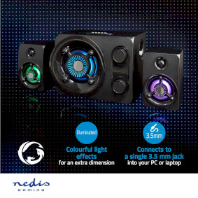Nedis Gaming Xyagos - Juego de altavoces 2.0 (30W) - RGB - Altavoces PC -  LDLC