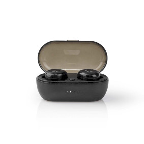 Teljesen vezeték nélküli fülhallgató | Bluetooth® | Maximális akkumulátor lejátszási idő: 3 hrs | Nyomás Vezérlés | Töltő tok | Beépített mikrofon | Hangvezérlés támogatás | Fekete