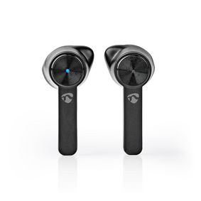 Vollständig drahtlose Kopfhörer | Bluetooth® | max. Batteriespielzeit: 2.5 hrs | Berührungssteuerung | Ladegehäuse | Eingebautes Mikro | Stimmkontrolle | Ear Flügel | Schwarz