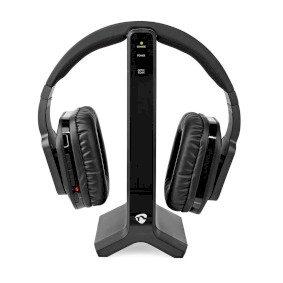 Wireless TV Headphones | RF | Over-Ear | Maximum battery play time: 8 hrs | 25 m | Digital Audio | Charging dock | Black