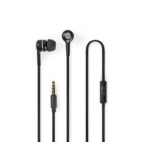 Écouteurs Filaires | 3.5 mm | Longueur de corde: 1.20 m | Microphone intégré | Contrôle du Volume | Argent / Noir