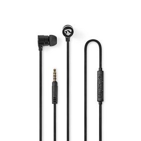 Wired øretelefoner | 3.5 mm | Kabellengde: 1.20 m | Innebygd mikrofon | Volumkontroll | Sort / Sølv