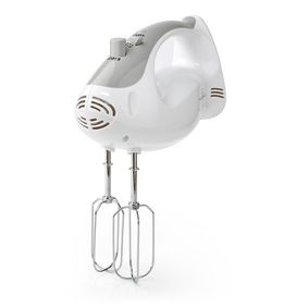 hand mixer electric, cusinaid 5-speed hand mixer with turbo handheld  kitchen mixer includes beaters, dough hooks and storage case (white) 