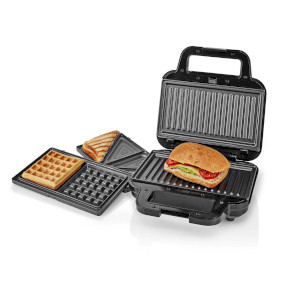 Multi Grill | Grill / Sandwich / Waffle | 700 W | 22 x 12.5 cm | Automatisk temperaturkontroll | Plast / Rostfritt stål