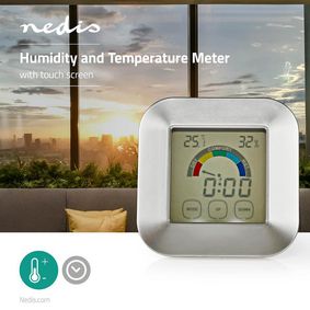 Digital Hygrometer & Thermometer - Silver