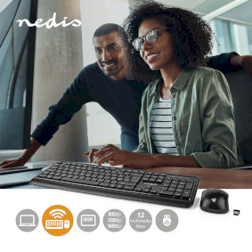 Set mouse e tastiera PC, Senza fili, Connessione mouse e tastiera: USB, 800 / 1200 / 1600 dpi, DPI regolabile, QWERTY