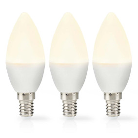 Bombilla LED E14 | Vela | 2.8 W | 250 lm | 2700 K | Blanco Cálido | Escarchado | 3 uds.
