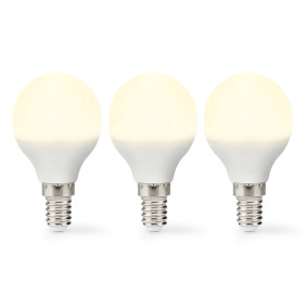 LED Bulb E14 | G45 | 4.9 W | 470 lm | 2700 K | Warm White | Frosted | 3 pcs