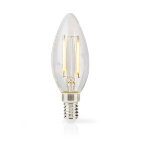 LED-Filamentlamp E14 | Kaars | 2 W | 250 lm | 2700 K | Warm Wit | 1 Stuks | Doorzichtig