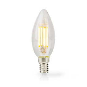 LED Filament Bulb E14 | Candle | 4.5 W | 470 lm | 2700 K | Warm White | 1 pcs | Clear
