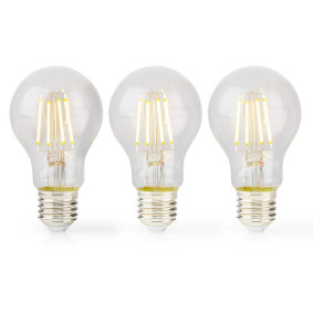 LED-Filament-Lampe E27 | A60 | 7 W | 806 lm | 2700 K | Dimmbar | Warmweiss | 3 Stück