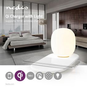 Jonge dame hardop wijn LED Lamp with Wireless Charger | Dimmer - On Product | Qi | 10 W | With  dimming | Warm White | 3000 K