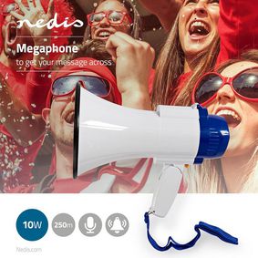 Magikl Megafon Lautsprecher mit Sirene - Laut und Klein - MP3 Player,  Aufnahmefunktion, Inklusive Wieder Aufladbarem Lithium Akku und USB  Ladekabel 