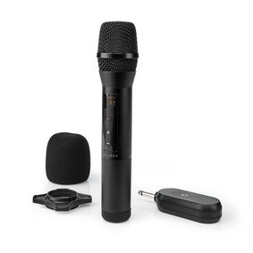 Kit microphone sans fil | 20 Canaux | 1 Microphone | Cardioïde | 70 Hz - 13 kHz | 1000 Ohm | -95 dB | Contrôle du Volume | Noir
