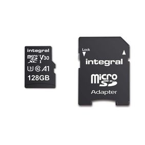 128 GB høyhastighets microSDHC/XC V30 UHS-I U3 minnekort