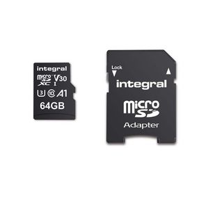 64 GB høyhastighets microSDHC/XC V30 UHS-I U3 minnekort