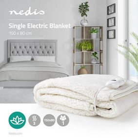 Elektrische Bettdecke, Unterdecke, 1 Person, 150 x 80 cm, 3  Wärmeeinstellungen, waschbar, Überhitzungsschutz
