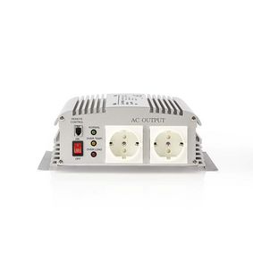 Power Inverter Modified Sine Wave | Input voltage: 24 VDC | Device power output connection(s): 2 | 230 V ~ 50 Hz | 1000 W | Peak power output: 2400 W | Socket type: F (CEE 7/3) | Battery Clamps | Modified Sine Wave | Fuse | Silver