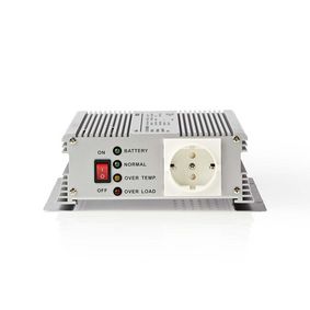 Power Inverter Modified Sine Wave | Input voltage: 12 V DC | Device power output connection(s): Type F (CEE 7/3) | 230 V AC 50 Hz | 600 W | Peak power output: 1500 W | Battery Clamps | Silver