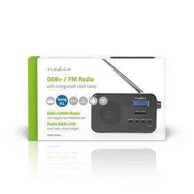 DAB+ Radio, Portable Design, DAB+ / FM, 1.3 , Black Blue Screen, Battery Powered / USB Powered, Digital, 3.6 W, Bluetooth®, Headphone  output, Alarm clock, Sleep timer