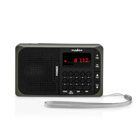 FM Radio | Portable Design | FM | Battery Powered / Mains Powered | Digital | 3.6 W | Screen size: 2.0 " | Black White Screen | Headphone output | Black / Grey