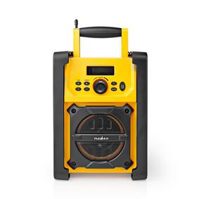 FM rádio | Rádio na Staveništi | FM | Napájení z baterie / Síťové napájení | Digitální | 15 W | Velikost obrazovky: 2.2 " | Modro-bílý displej | IPX5 | Držadlo | Černá / Žlutá