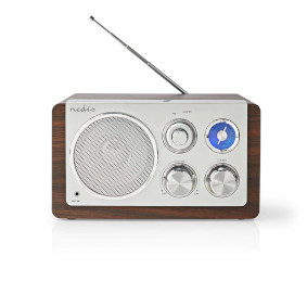 FM-radio | Borddesign | FM | Strømforsyning | Analog | 15 W | Brun / Sølv