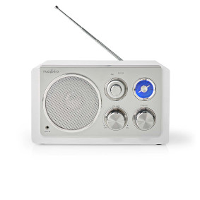 FM-radio | Borddesign | FM | Strømforsyning | Analog | 15 W | Hvid / Sølv