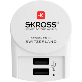 Reise-Adapter Europa USB ohne Schutzkontakt