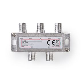 Satellite Splitter | 5 - 2400 MHz | 11.5 dB | Number of inputs: 1 | Number of outputs: 4 | Impedance: 75 Ohm | Zinc | Silver