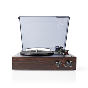 Turntable | 33 / 45 / 78 rpm | Belt Drive | 1x Stereo RCA | 18 W | Built-in (pre) amplifier | MP3 conversion | ABS / MDF | Brown