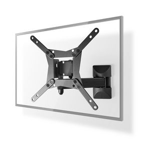 Soporte TV de pared de movimiento completo | 10 - 32 " | Peso máximo de pantalla compatible: 30 kg | Inclinable | Rotativo | Mínima distancia de la pared: 68 mm | Distancia máxima de la pared: 370 mm | 3 Punto(s) de Pivote | Acero | Negro